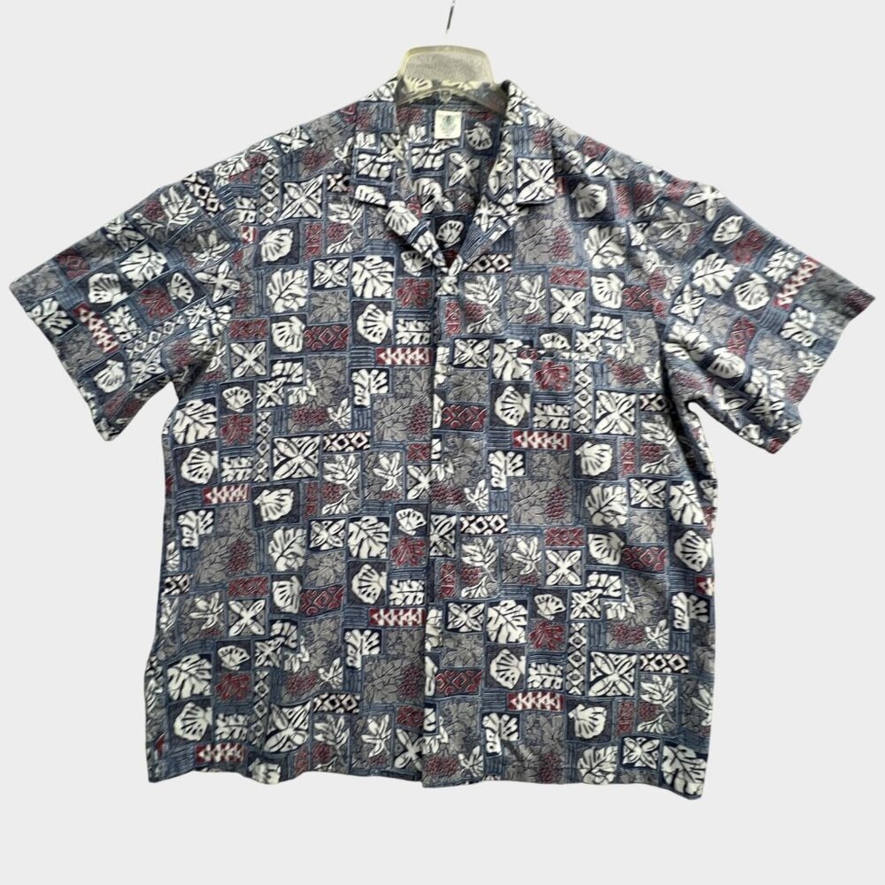 Royal Creations Hawaiian Shirt Mens XXL 2XL Blue Floral Camp Beach USA